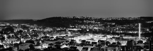 Nacht Aufnahme in einem Panorama von Esslingen