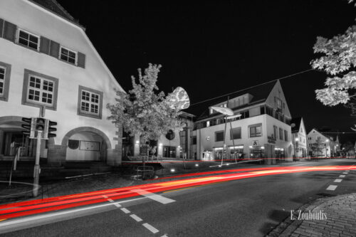 Nachtaufnahme in Holzgerlingen am Rathaus an der Böblinger Str.