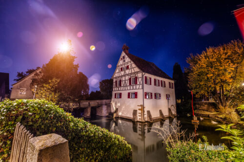 Nachtaufnahme am Schloss Kalteneck in Holzgerlingen